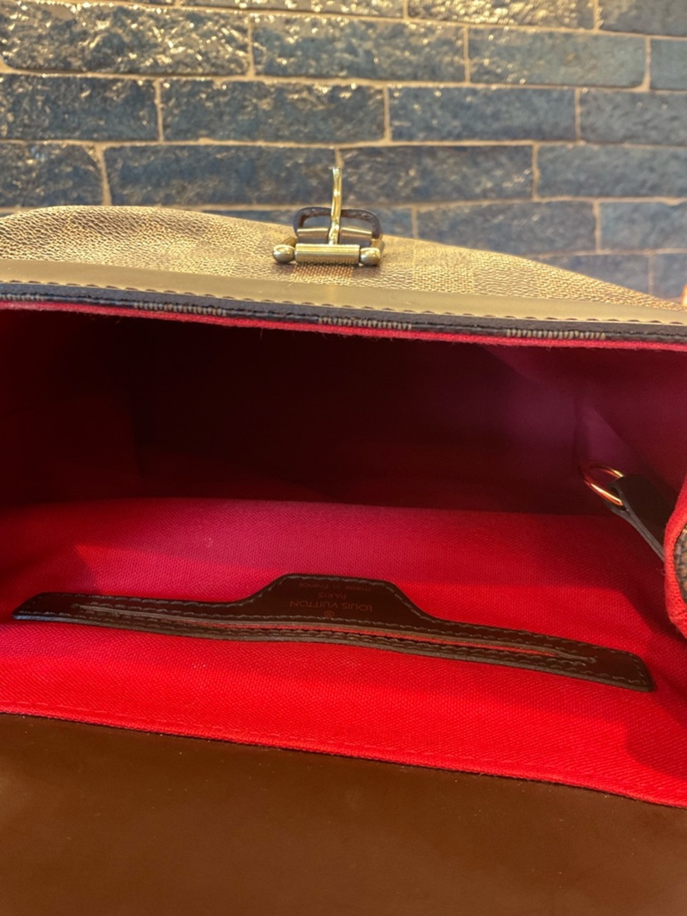 LOUIS VUITTON AUTHENTIC Brown Check Damier Ebine Soho Backpack-IMMACULATE - Picture 14 of 16